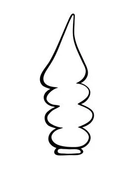 Vector contour Christmas tip topper decoration for the tree in doodle style.  Stock Illustration