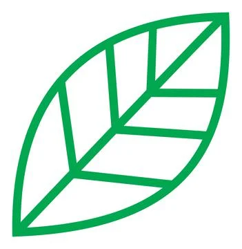 Vector Contour Leaf Flat Icon Symbol Stock Illustration