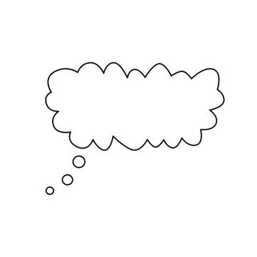 Vector contour speech bubble in shape of cloud for text. Message symbols, tho 스톡 일러스트