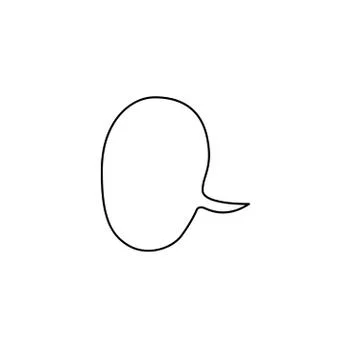 Vector contour speech bubble for text. Message symbols, thought, icon on whit Stock Illustration