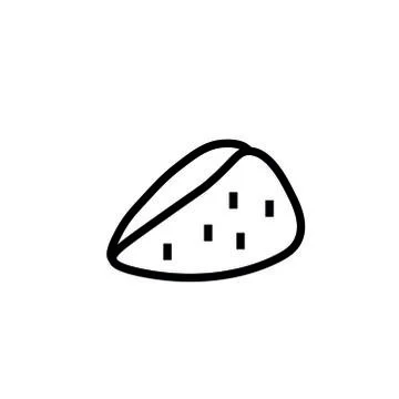 Vector contoured cheese with black line.Romantic food decorating Stock Illustration