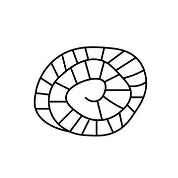 Vector contoured rose black line. Romantic floral decoration doodle style. Illustrazione stock