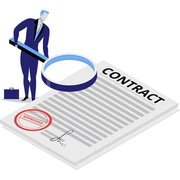 Vector contract icon paper document approve stamp Stock Illustration