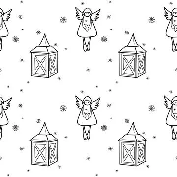 Vector contur seamless pattern New Year s, Christmas decorations Stock Illustration