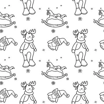 Vector contur seamless pattern New Year s, Christmas decorations Stock Illustration