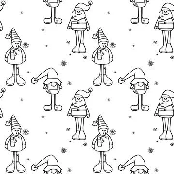 Vector contur seamless pattern New Year s, Christmas decorations Stock Illustration