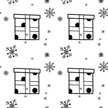 Vector contur seamless pattern New Year s, Christmas decorations Stock Illustration