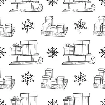 Vector contur seamless pattern New Year s, Christmas decorations Stock Illustration