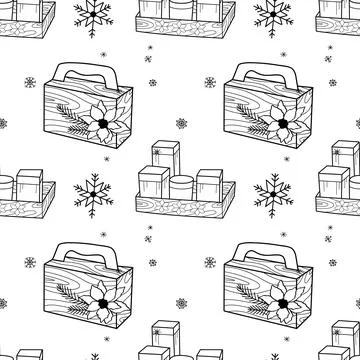 Vector contur seamless pattern New Year s, Christmas decorations Stock Illustration