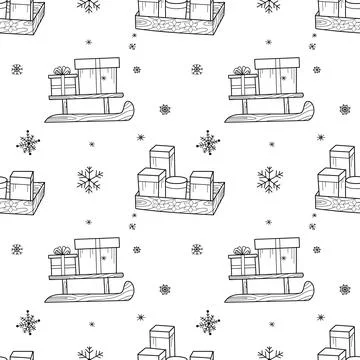 Vector contur seamless pattern New Year s, Christmas decorations Stock Illustration