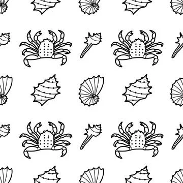 Vector contur seamless pattern on the theme of sea cruise Stock Illustration