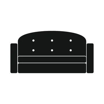 Vector convenient sofa black simple icon isolated Stock Illustration