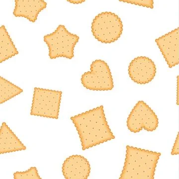 Vector cookie seamless pattern, Biscuit cookie background Stock Illustration