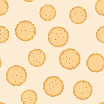 Vector cookie seamless pattern, Biscuit cookie background Stock Illustration
