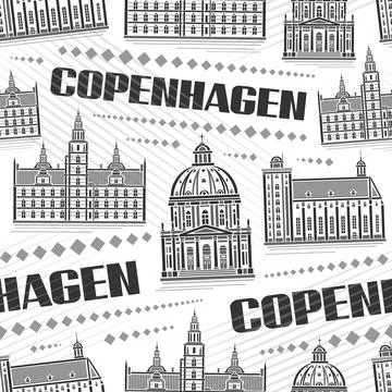 Vector Copenhagen Seamless Pattern 스톡 일러스트