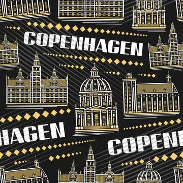 Vector Copenhagen Seamless Pattern 스톡 일러스트