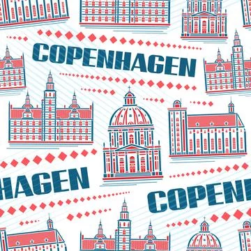 Vector Copenhagen Seamless Pattern 스톡 일러스트