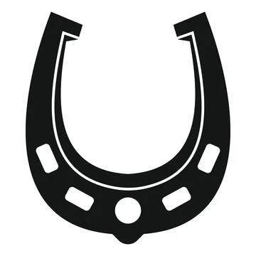 Vector copper horseshoe black simple icon isolated on white Stock Illustration