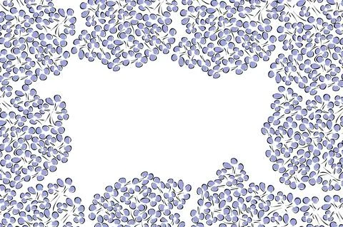 Vector. Copy space for text. Frame made of hand-drawn lilac branches. Stock Illustration