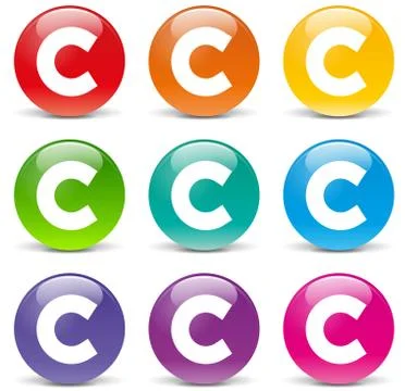 Vector copyright icons Stock Illustration