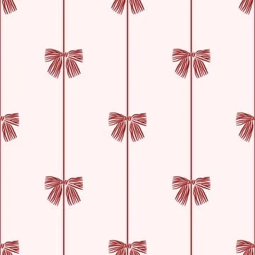 Vector coquette red bow ties pattern. Stock Illustration