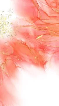 Vector coral banner. Hand drawn abstract paint brush stroke. Stock Illustration