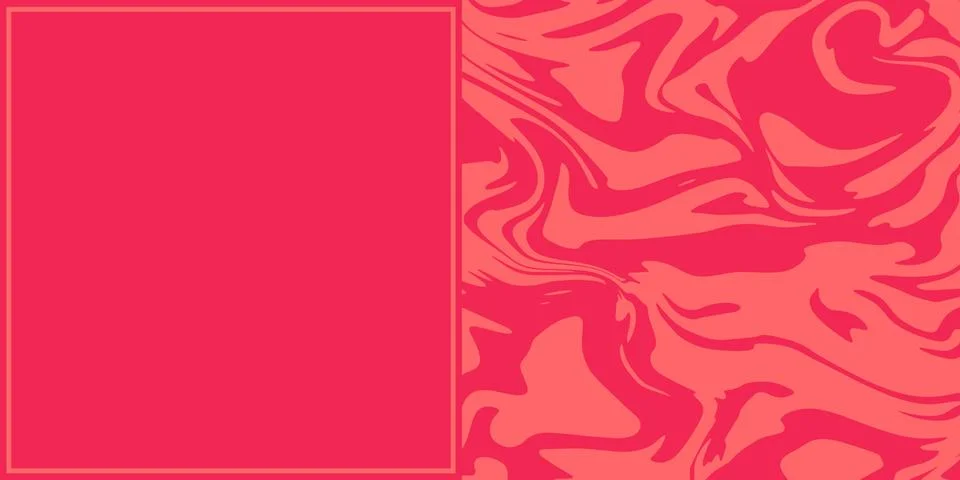 Vector of coral red background with text box with frame and swirl shapes Stock Illustration