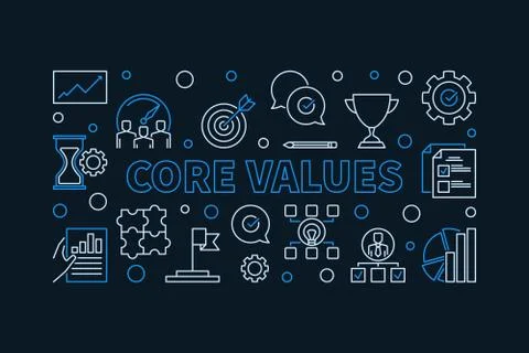 Vector Core Values horizontal linear simple illustration Stock Illustration