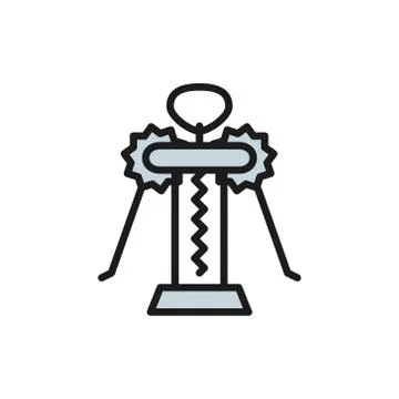 Vector corkscrew butterfly flat color line icon. Illustrazione stock