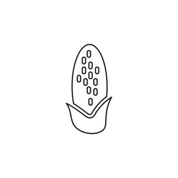 Vector corn icon, healthy food illustration Stock Illustration