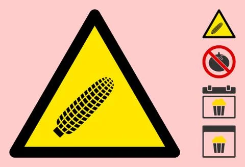 Vector Corn Warning Triangle Sign Icon イラスト素材