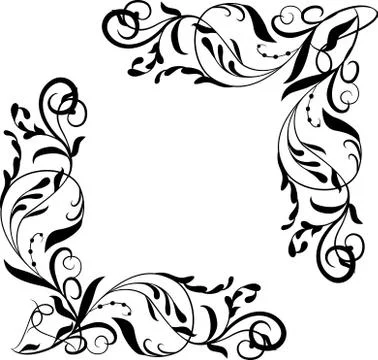 Vector corner element, vignettes ornate frame Stock Illustration
