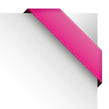 Vector corner ribbon pink Stock Illustration