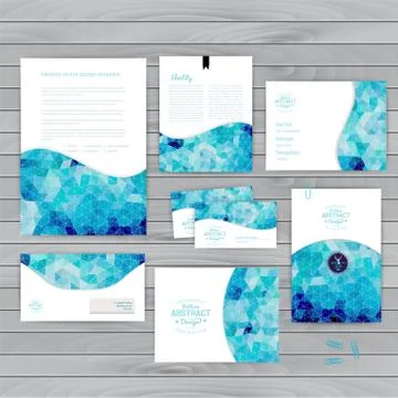 Vector corporate identity, wave pattern. abstract backdrop.geometric banner d Stock Illustration