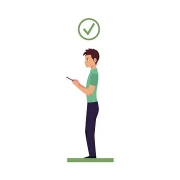 Vector correct head angle using smartphone Stock Illustration