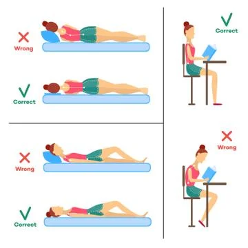 Vector correct, incorrect head sitting at desk Illustrazione stock