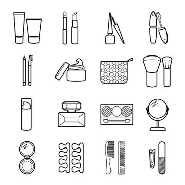 Vector cosmetic icons set Stock Illustration