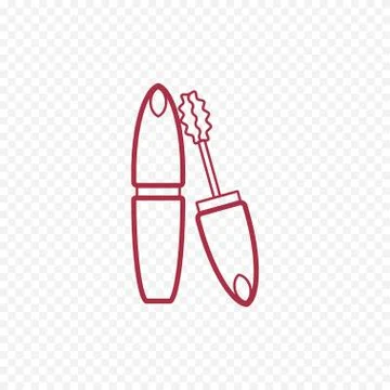 Vector cosmetic mascara thin line icon. Stock-Illustration