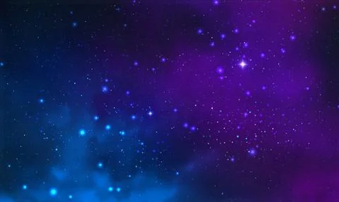 Vector cosmic illustration. Colorful space background with stars Stock Illustration