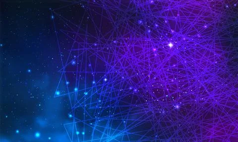 Vector cosmic illustration. Space background with stars. Information techno.. Stock Illustration