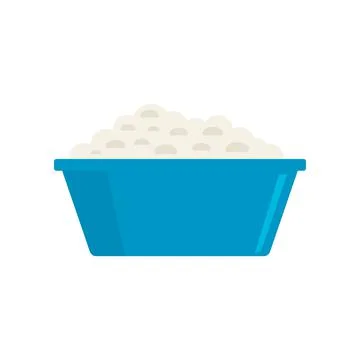 Vector cottage cheese in a plate in flat style Stock Illustration