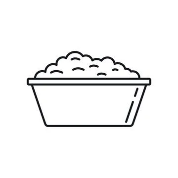 Vector cottage cheese in a plate in line style isolated Ilustración de archivo