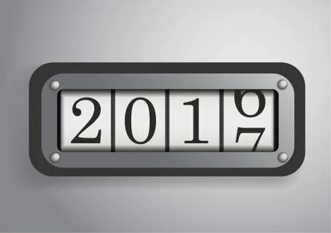 Vector : Counter roll 2016 to 2017 Stock Illustration