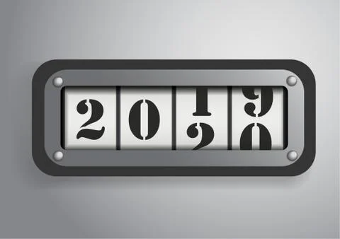 Vector : Counter roll with 2019-2020 concept Stock Illustration