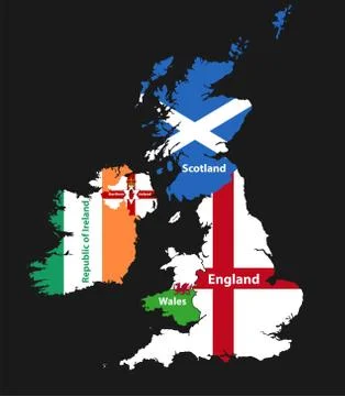 Vector countries of British Isles Stock-Illustration