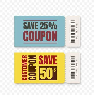 Vector coupon discount isolated. Stock Illustration