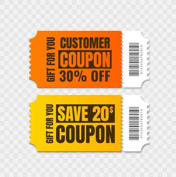 Vector coupon discount isolated. Stock Illustration