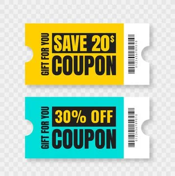 Vector coupon discount isolated. Stock Illustration