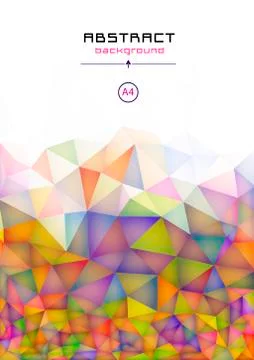 Vector. Cover, background, A4. Annual report. Low-poly triangles. Modern mosa Stock Illustration