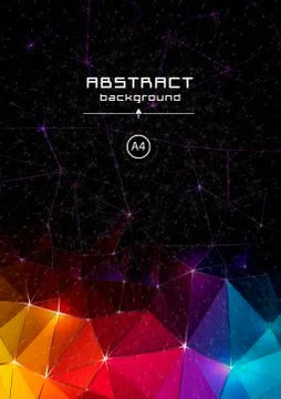 Vector. Cover, background, A4. Annual report. Low-poly triangles. Modern mosa Stockillustratie